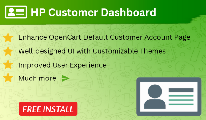 HP Customer Dashboard OpenCart