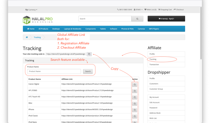 Advanced Affiliate Marketing Management Opencart