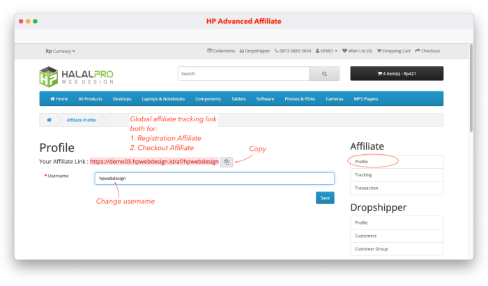 Advanced Affiliate Marketing Management Opencart