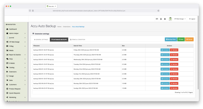 Auto Backup with Cron Job OpenCart Auto Backup with Cron Job OpenCart