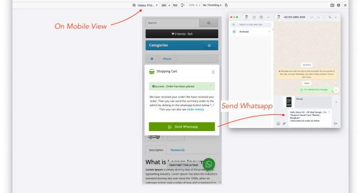 Ajax Whatsapp Checkout OpenCart  Ajax Whatsapp Checkout OpenCart