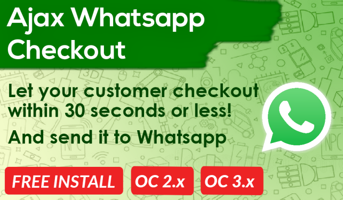 Ajax Whatsapp Checkout OpenCart 