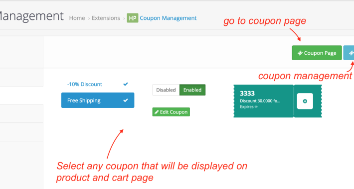 Coupon Management PRO OpenCart