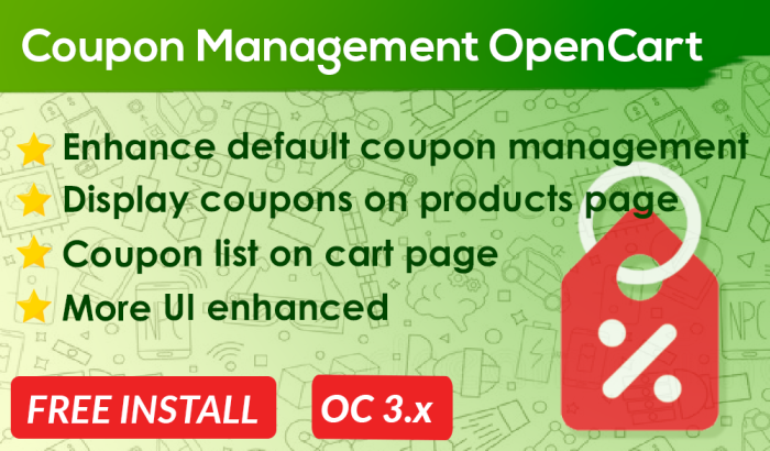 Coupon Management PRO OpenCart