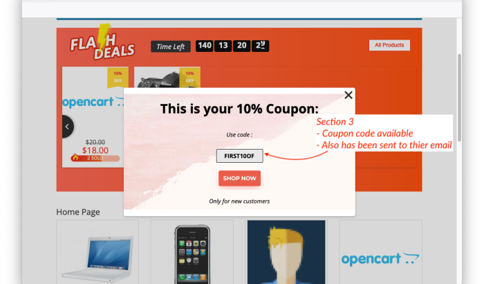 New Customer Discount Extension Opencart