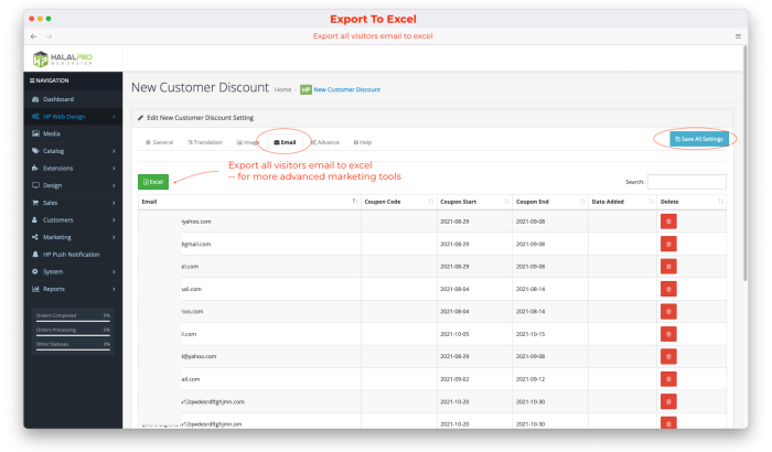 New Customer Discount Extension Opencart