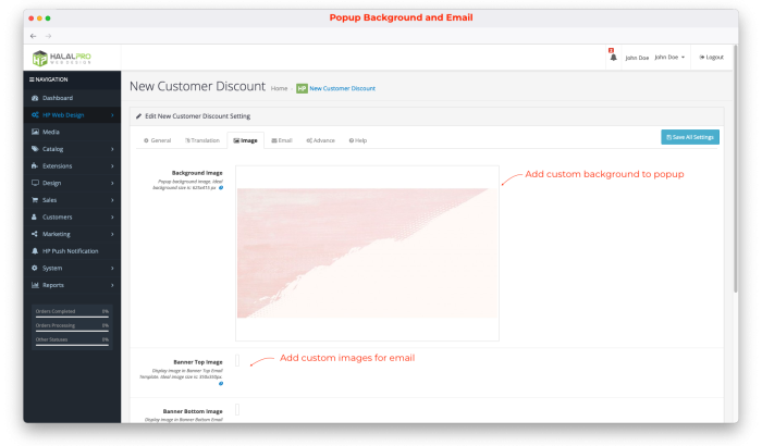 New Customer Discount Extension Opencart