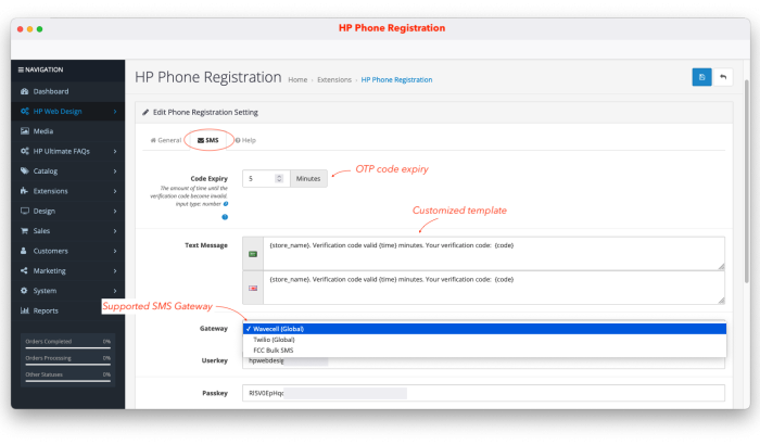 Phone Based Registration with SMS OTP OpenCart