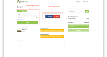 Quick Checkout with Social Login Register OpenCart
