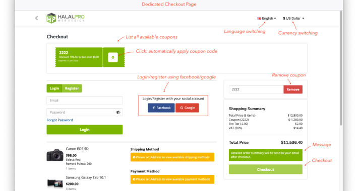 Quick Checkout with Social Login Register OpenCart