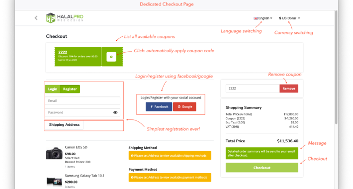 Quick Checkout with Social Login Register OpenCart