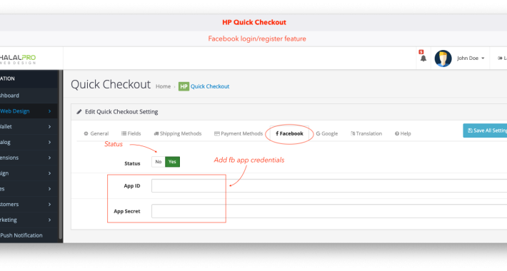 Quick Checkout with Social Login Register OpenCart