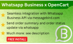 Whatsapp Order Notification via Messagebird.com for OpenCart