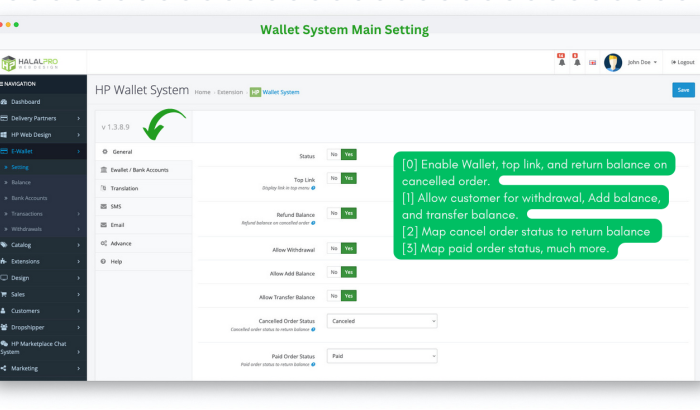 Smart E-Wallet System Opencart