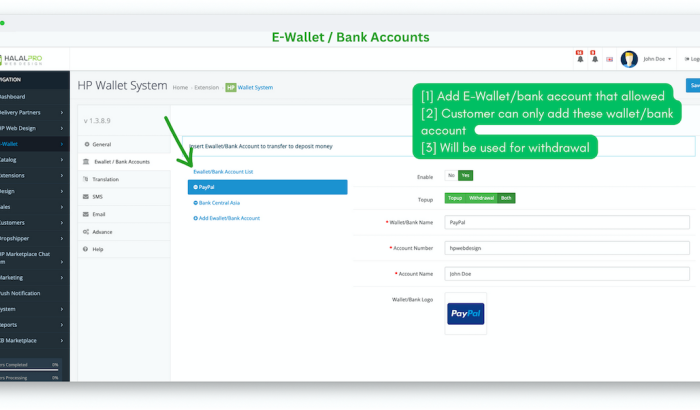 Smart E-Wallet System Opencart