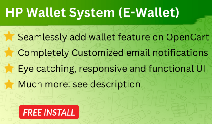 Smart E-Wallet System Opencart