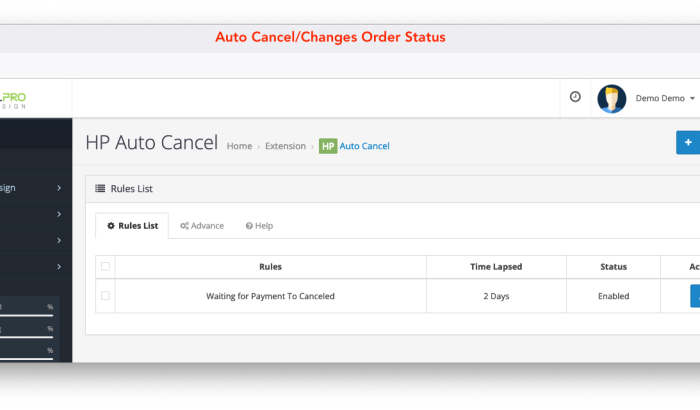 Auto Change / Auto Cancel Order Status OpenCart