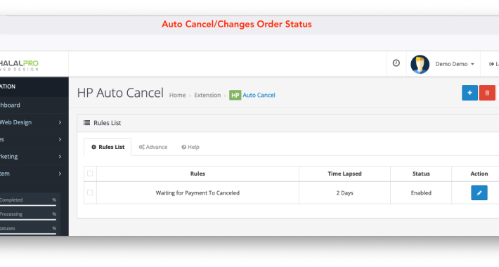 Auto Change / Auto Cancel Order Status OpenCart