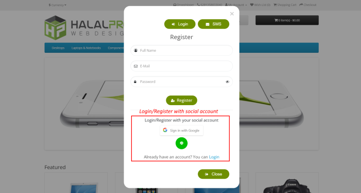 Social Login Register PRO OpenCart Social Login Register PRO OpenCart
