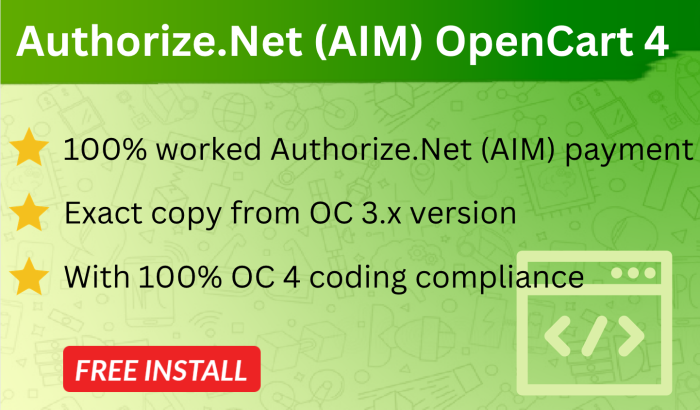 Authorize.Net (AIM) for OpenCart 4