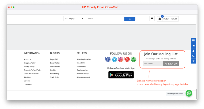 Cloudy Email Integration OpenCart Cloudy Email Integration OpenCart