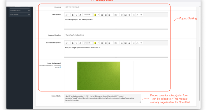 Cloudy Email Integration OpenCart Cloudy Email Integration OpenCart