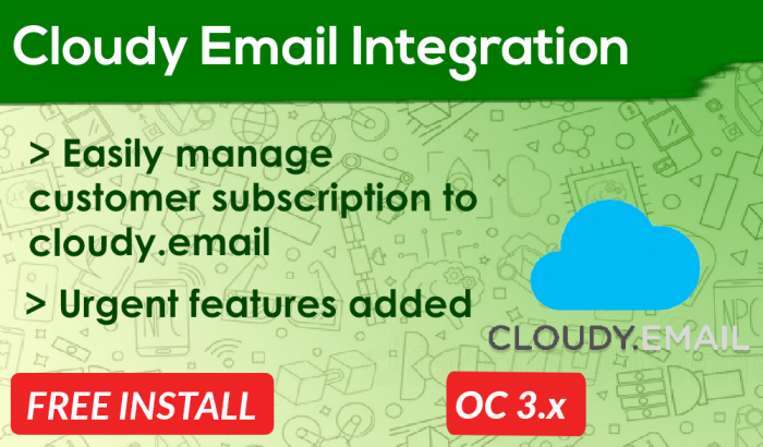 Cloudy Email Integration OpenCart