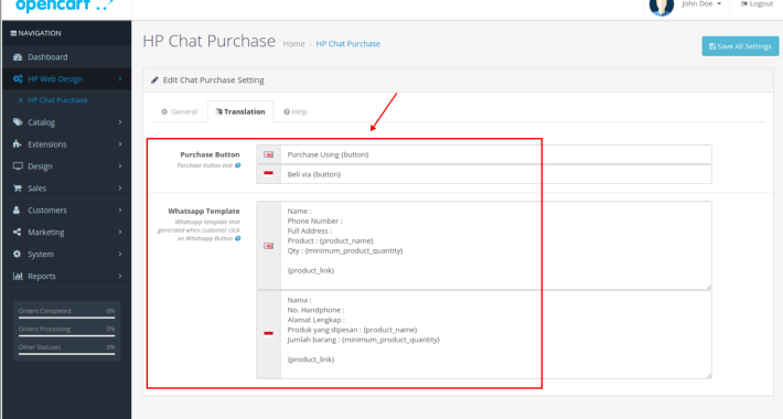 Whatsapp Chat Purchase Button OpenCart Whatsapp Chat Purchase Button OpenCart