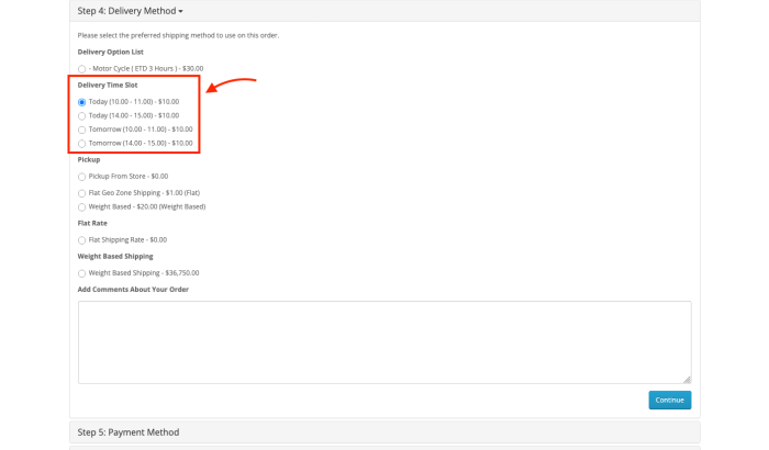 Delivery Time Slot for OpenCart