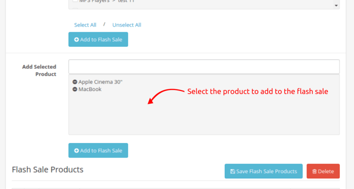 Flash Sale Products Opencart