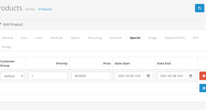 Flash Sale Products Opencart