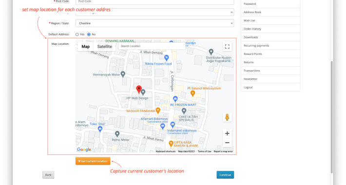 Customer Google Map Location for OpenCart Customer Google Map Location for OpenCart