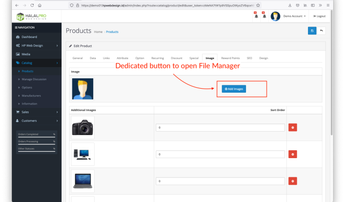 File Media Manager OpenCart