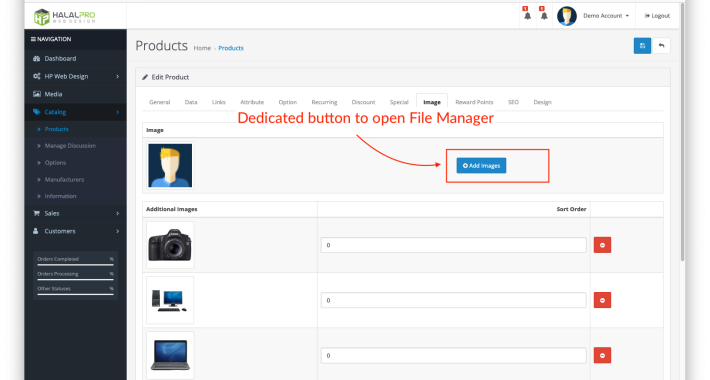 File Media Manager OpenCart