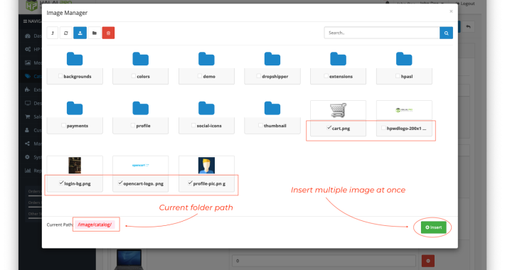 File Media Manager OpenCart