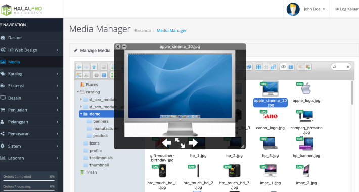 File Media Manager OpenCart