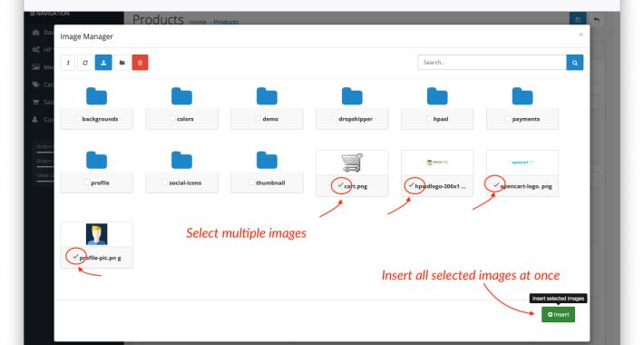 File Media Manager OpenCart