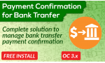 Payment Confirmation for Bank Transfer OpenCart