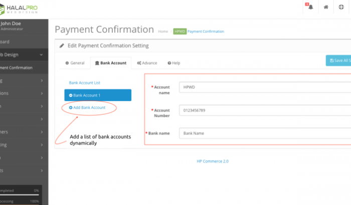 Payment Confirmation for Bank Transfer OpenCart