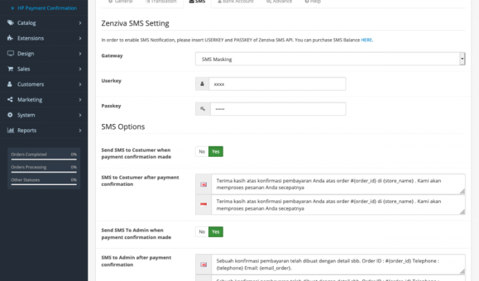 Payment Confirmation for Bank Transfer OpenCart