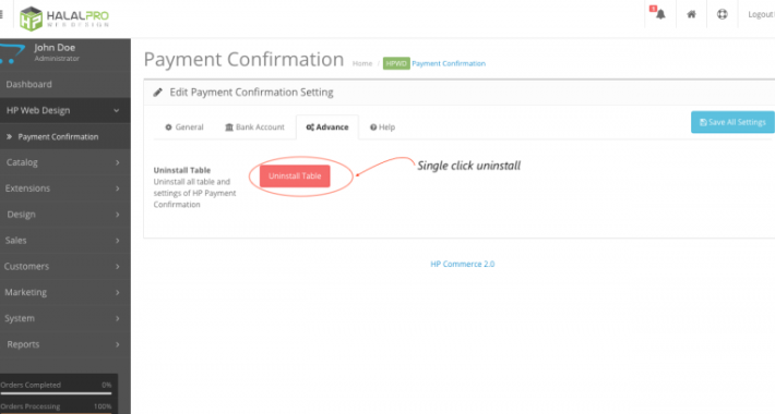 Payment Confirmation for Bank Transfer OpenCart