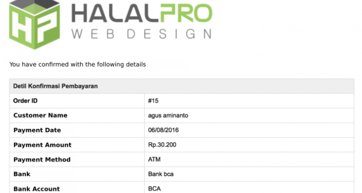 Payment Confirmation for Bank Transfer OpenCart