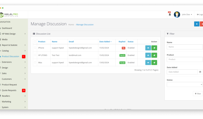HP Product Discussion OpenCart