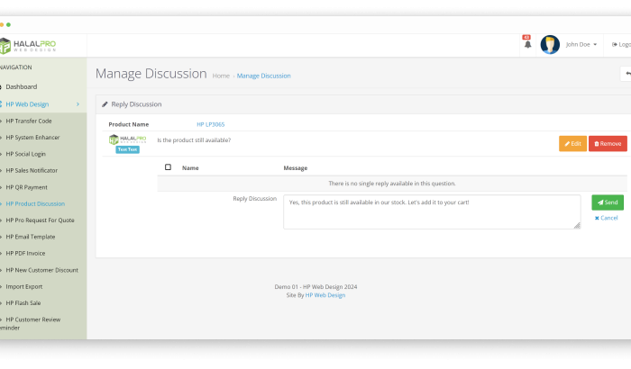 HP Product Discussion OpenCart