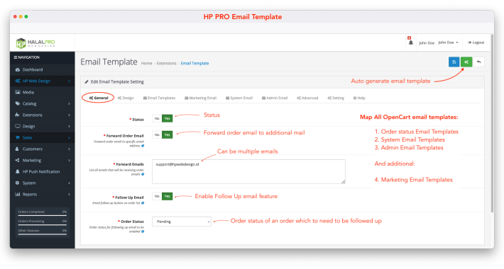 HP PRO Email Template for OpenCart  HP PRO Email Template for OpenCart