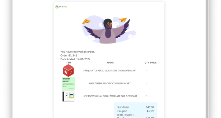 HP PRO Email Template for OpenCart  HP PRO Email Template for OpenCart