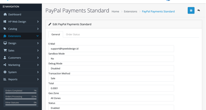 PayPal Standard for OpenCart 4