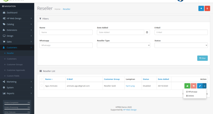 Reseller Registration & Management OpenCart
