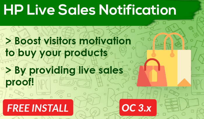 Live Sales Notification Popup Opencart