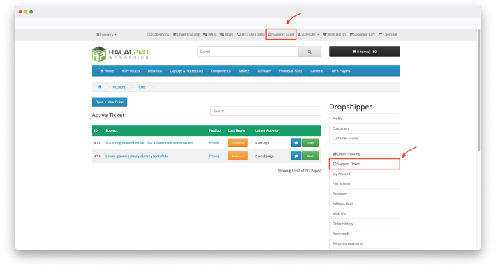 HP Support Ticket Management OpenCart HP Support Ticket Management OpenCart